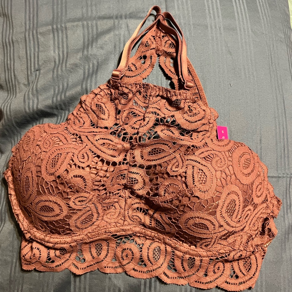 Pink by victoria secret, push up bralette size small, mocha color